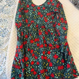 Hanna Andersson Long Sleeve Print Super Soft Skater Dress Size 6-7